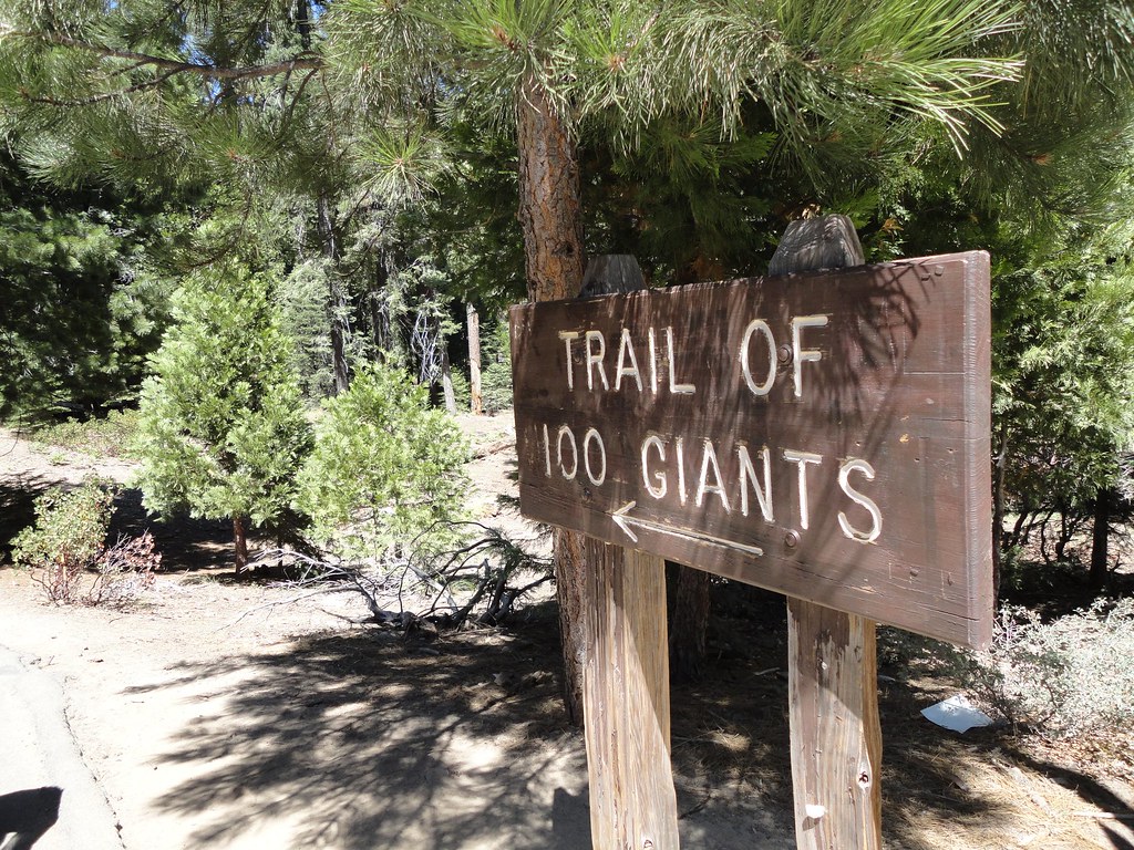 Sign pointing to the trail of giants